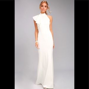 Margaux White One-Shoulder Maxi Dress